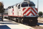 Commuter train comes in for its stop